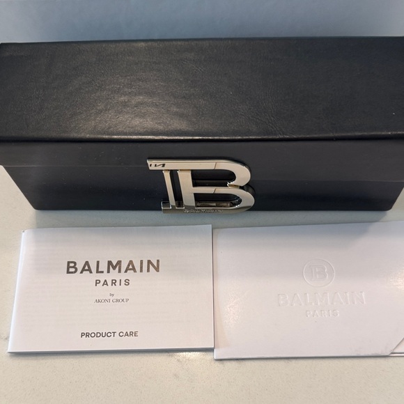 Balmain Black Sunglasses Case with Silver Logo - Picture 5 of 7